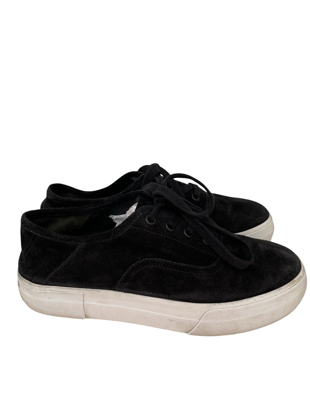 VINCE Suede Sneakers Black Leather Low Top Shoes Size 8